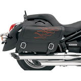 SADDLEMEN 3501-0222 X021-05-0416 Highwayman Tattoo Saddlebags Flame Saddlebag - Orange - Large