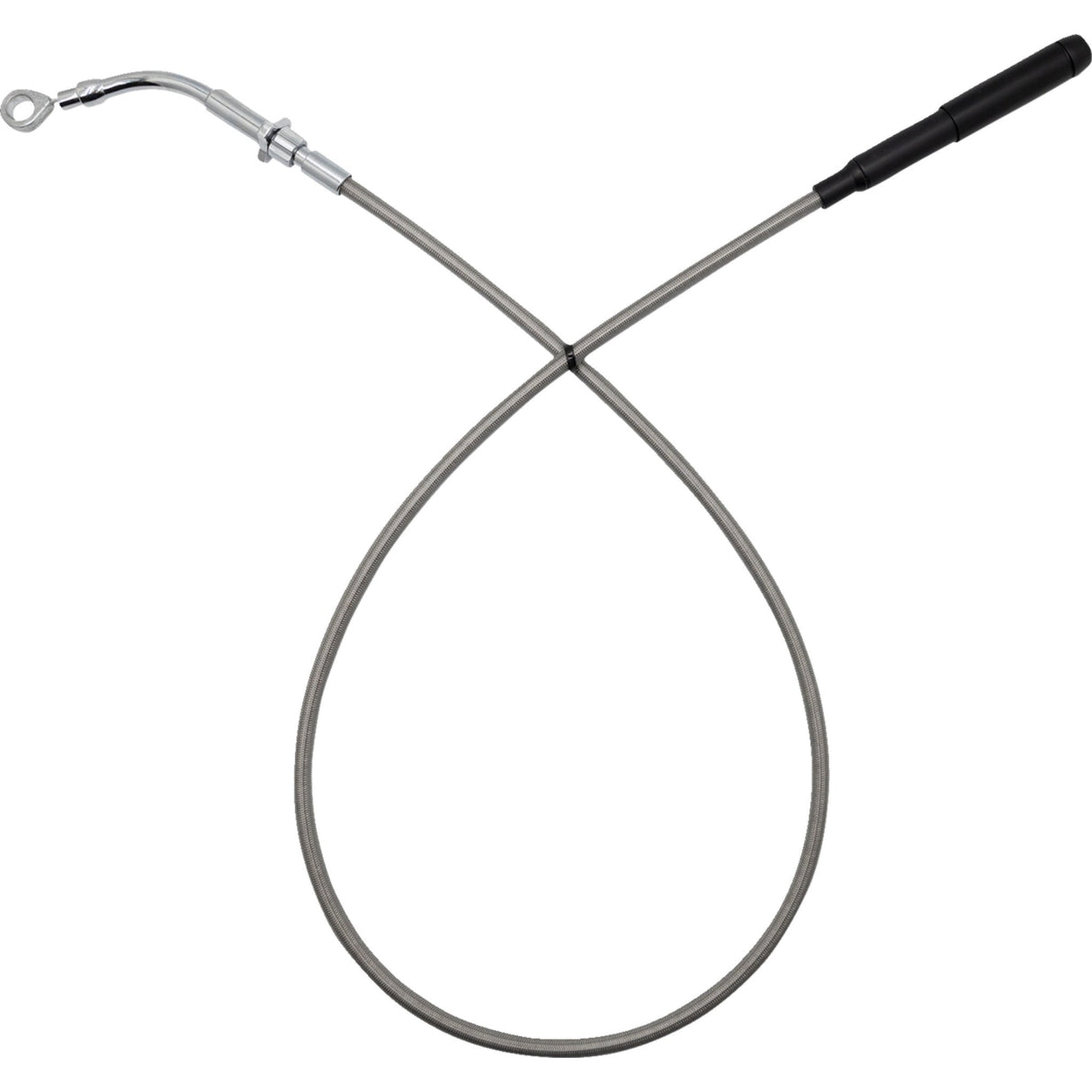 FAT BAGGERS INC. 0652-3257 118000-C EZ Install Upper Clutch Cable flh/flt - stock - braided stainless steel/chrome