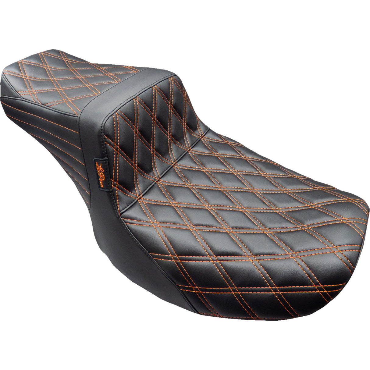 LePera Tailwhip Seat Burnt Orange Double Diamond Stitch - LV-587DD-OB4 For Harley Touring 2023-2026