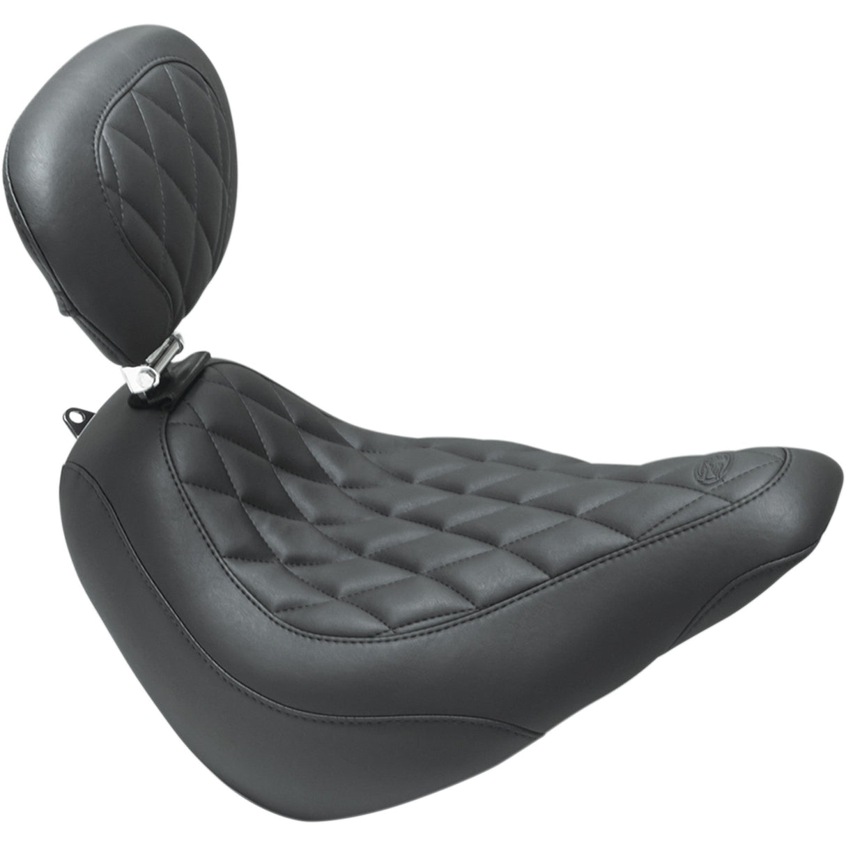Mustang Wide Tripper™ Seat With Driver's Backrest Diamond Stitch - 83046 For Harley Softail Slim 2018-2021