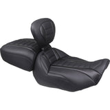 MUSTANG 0801-2119 88420 Wide Deluxe Touring Passenger Seat Deluxe Passenger Seat - Wide - Black Stitch - FLT/FLH '23-'25