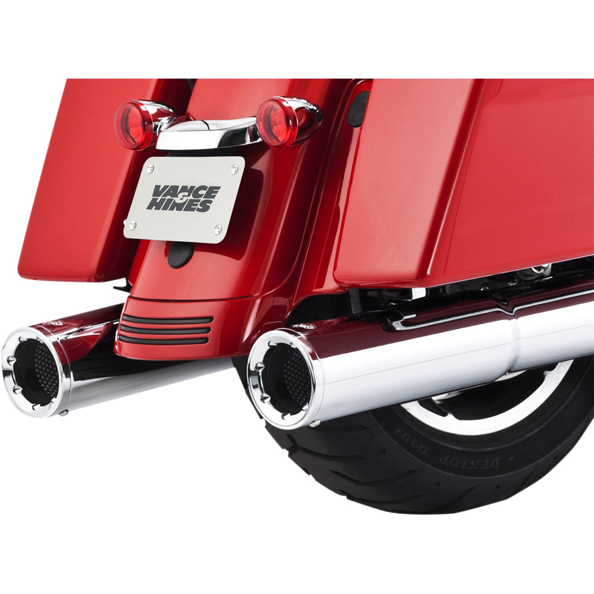 Vance & Hines Hi-Output Slip-On Mufflers Chrome - 16463 For Harley Touring 2017-2026