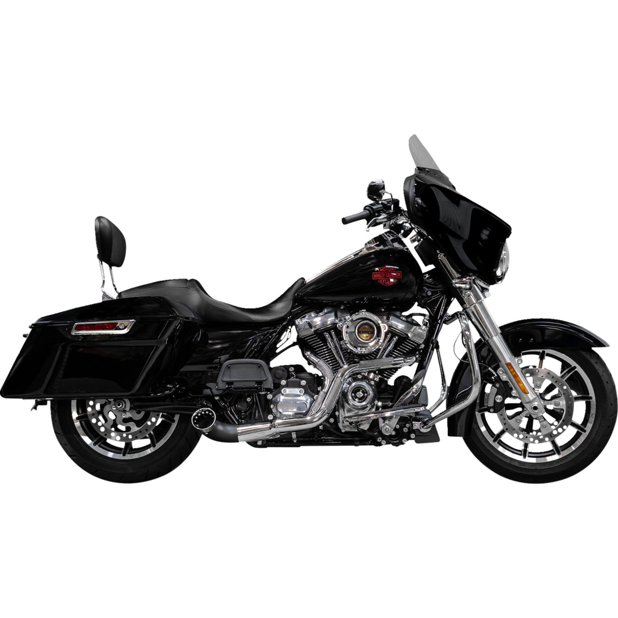Trask 2-Into-1 Nasty Bastard Exhaust System Chrome - TM-5720CH For Harley Touring 2017-2026