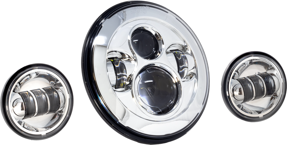 Letric Lighting Co LLC-Ilhk-7B 7" LED Hdlgt With Pass Lamps Black For Indian 2015-2024