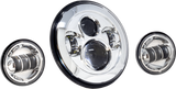 Letric Lighting Co LLC-Ilhk-7B 7" LED Hdlgt With Pass Lamps Black For Indian 2015-2024