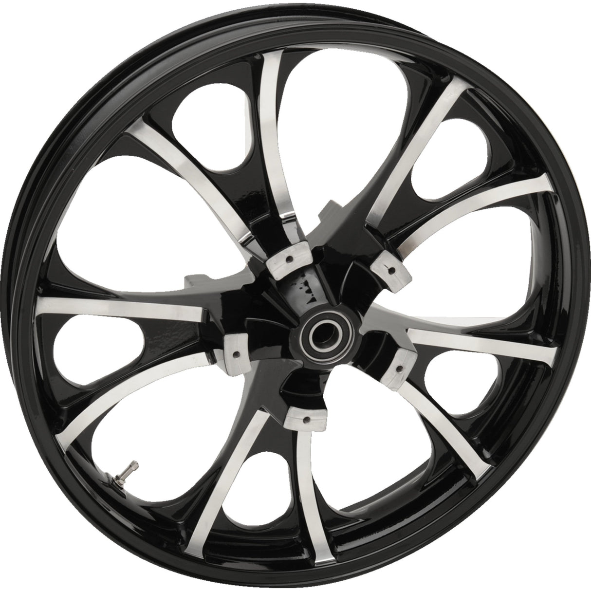 Coastal Moto Largo Precision Cast 3D Wheel — Largo 3D Front Dual Disc With ABS Black Cut 21x3.5 - 3D-LGO213BCABST For Harley Touring 2008-2026