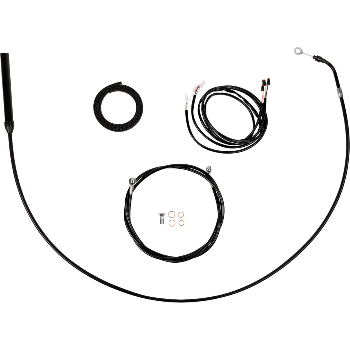 LA Choppers Complete Plug-And-Play Cable Kit Upper 18" 20" Handlebars Black - LA-8062KT3-19B For Harley Touring 2021-2022