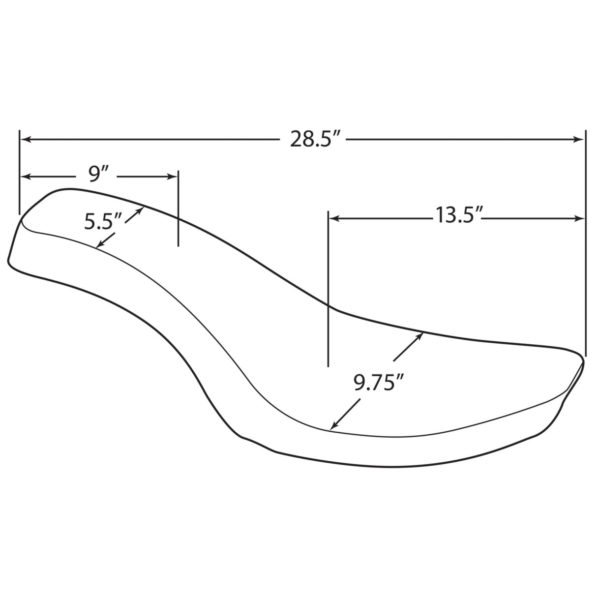 Drag Specialties Spoon Style Seat - 0805-0075 For Harley Motorcycles 1958-1984