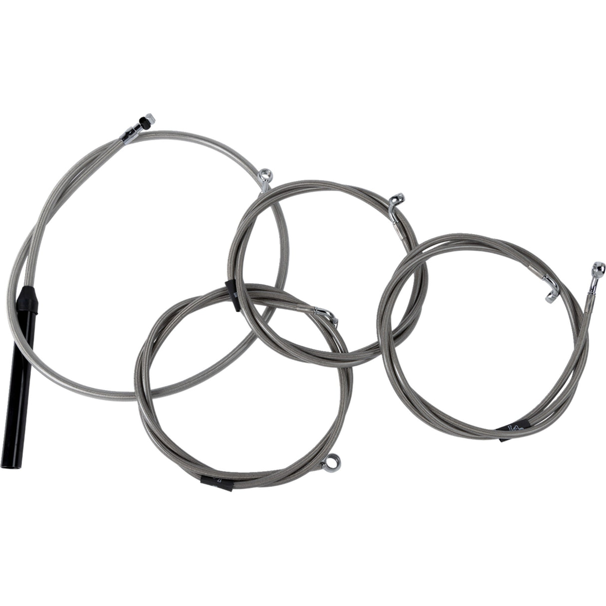 LA Choppers Complete Stainless Braided Handlebar Cable Brake Line Kit — Cable Kit Stock Bars - LA-8059KT2-08 For Harley Touring 2023-2026