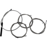 LA Choppers Complete Stainless Braided Handlebar Cable Brake Line Kit — Cable Kit Stock Bars - LA-8059KT2-08 For Harley Touring 2023-2026