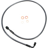MAGNUM SHIELDING 1741-3408 46450SW E-Z Align Braided Single Disc Front Brake Line - 180/90° - 50" - Black Pearl