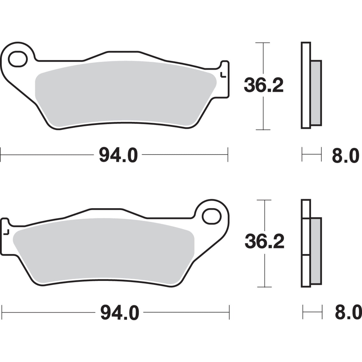 SBS 1721-1653 671LS LS Street Excel Sintered Rear Brake Pads LS Brake Pads - 671LS