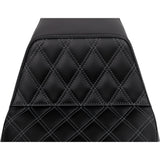 Saddlemen Lattice Stitch Step-Up Seat Front Dark Gray Stitch - 808-07B-17202 For Harley Touring 2008-2024