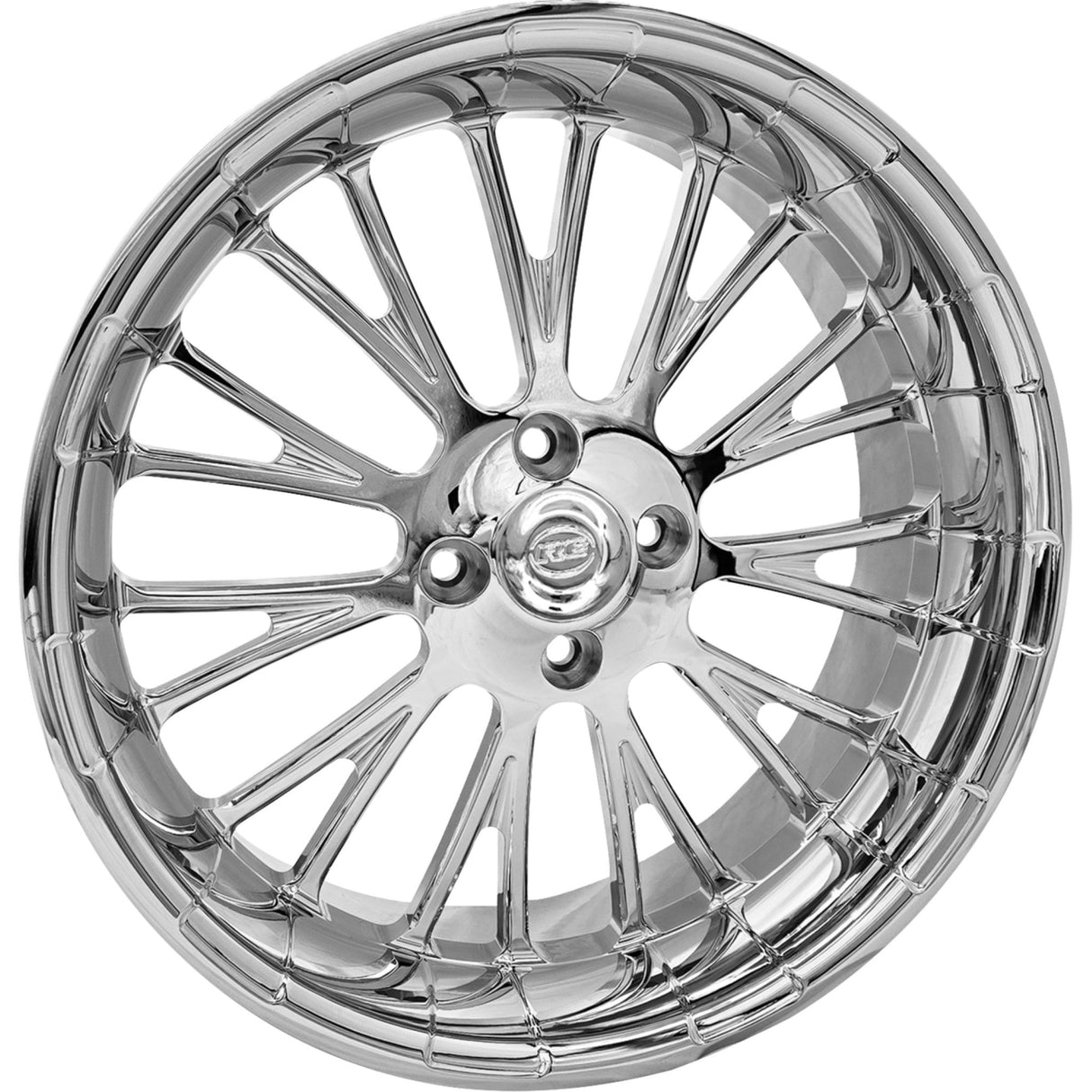 RC COMPONENTS 0202-2269 0318700-117C-TR Dynasty Forged Aluminum Rear Wheel for Trike Wheel - Dynasty - Rear - Chrome - 18x7 - Trike