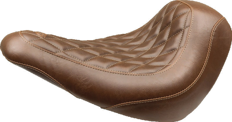 Mustang Motorcycle Mustang Low Rider, Sport Glide Wide Tripper Solo Seat Diamond Stitch Brown - 83041 For Harley Softail Sport Glide 2018-2021