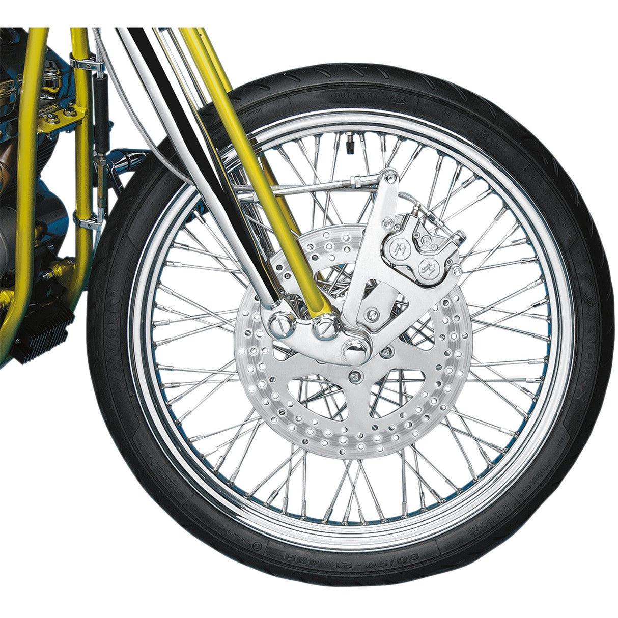 PERFORMANCE MACHINE (PM) DS-325102 1217-0017CH Caliper Kit - Single Disc Caliper - Front - Chrome - Springer 88-99