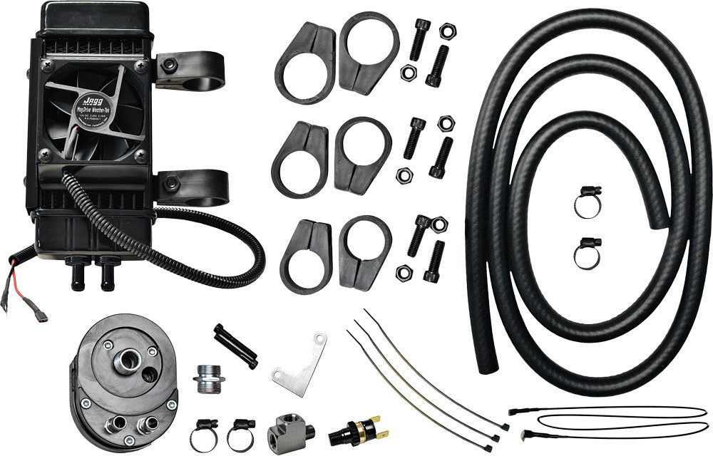 Jagg Wideline OIL Cooler FAN-Assisted - 751-FP2600 For Harley Motorcycles 1984-2019