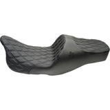 Slyfox Chariot Seat Black Double Diamond Stitch Black Logo - 4723C For Harley Touring 2009-2025
