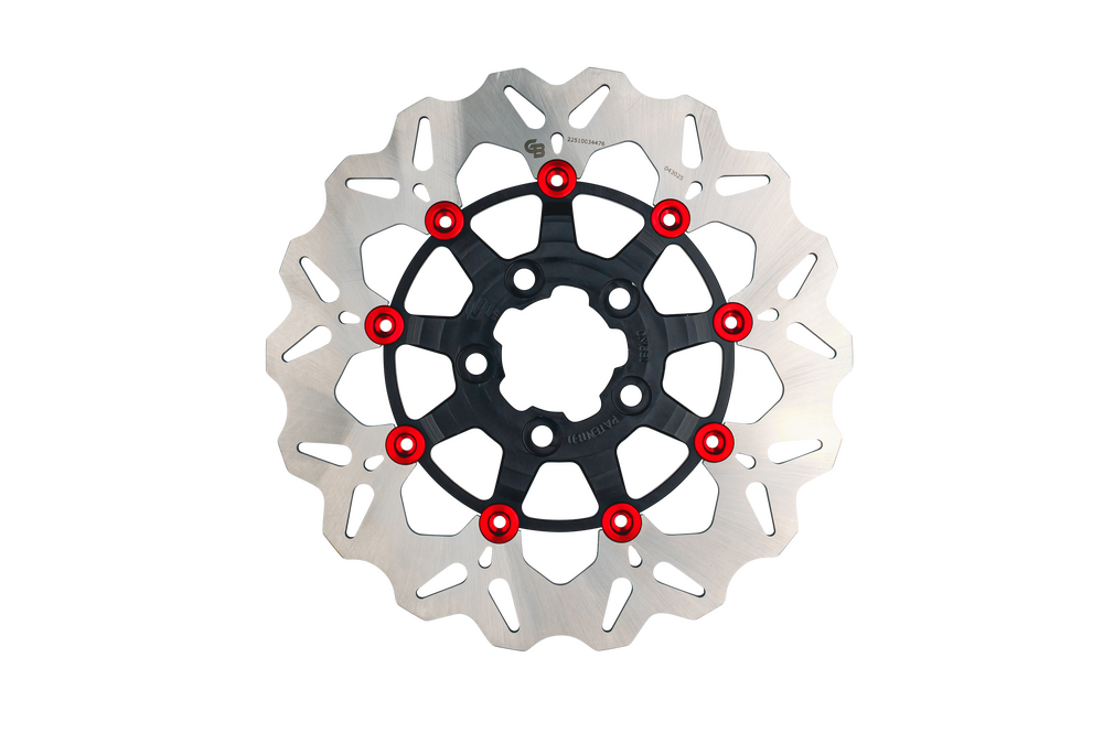 Gbrakes Rotor 11.5" Floating Wave Rear Black RED Buttons - GBDU079 For Harley Motorcycles 2000-2022