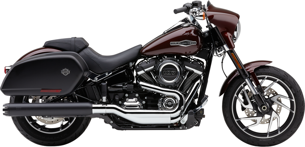 Cobra Dual CUT Slip-ONS Chrome Flsb - 6521 For Harley Softail Sport Glide 2018-2021