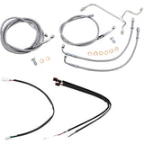 Burly Brand Complete Stainless Braided Handlebar Cable Brake Line Kit 16" Ape Hangers - B30-1165 For Harley Touring 2017-2019