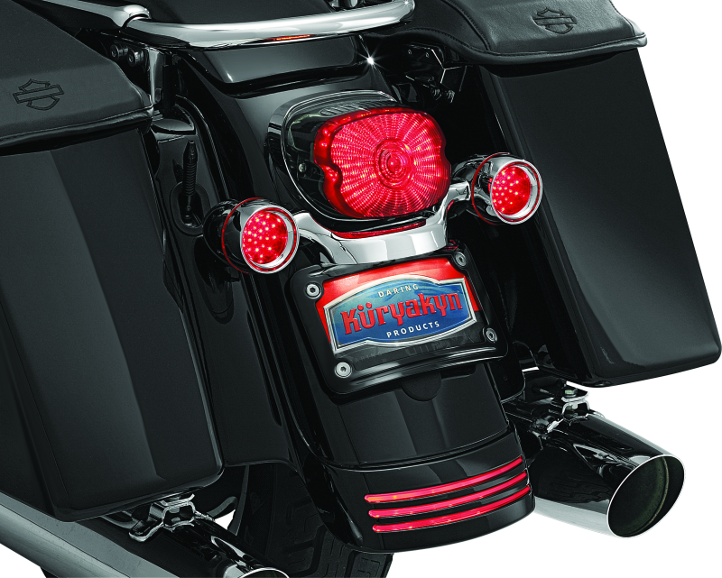 Kuryakyn Curved License Plate Mount Black - 3149 For Harley Touring 2006-2018