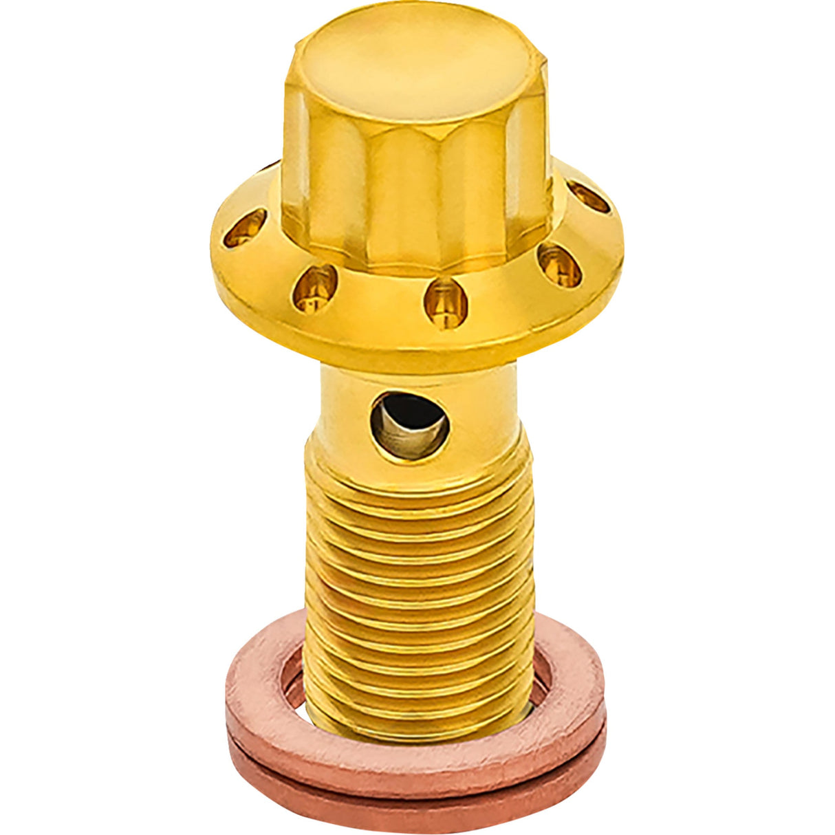 Arlen Ness Titanium 12-Point Banjo Bolt 3/8"-24 Gold - 300-826 For Harley Touring 2000-2007