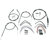 Burly Brand Complete Black Vinyl Handlebar Cable Line Kit For Ape Hangers 16" - B30-1001 For Harley Sportster 1996-2003
