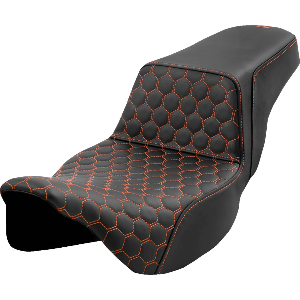 Saddlemen Honeycomb Step-Up Seat Honeycomb Extended Reach Orange Stitching - 808-07B-17803 For Harley Touring 2008-2025