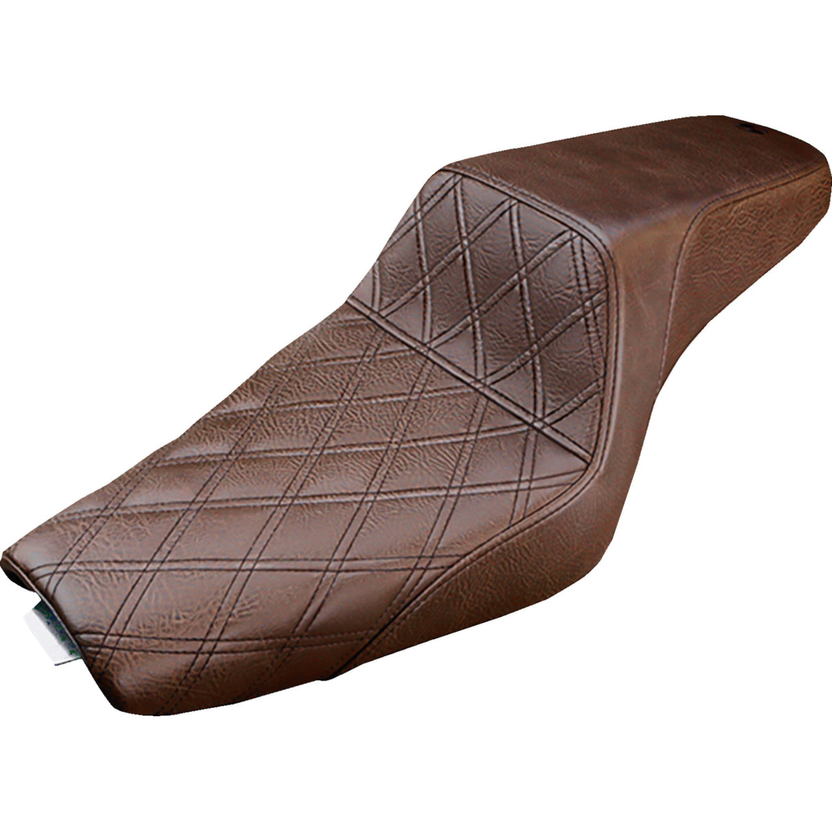 Saddlemen Step-Up Seat — Front Lattice Stitch Brown - 807-11-172BR For Harley Sportster 2004-2022 (3.3G Tank)