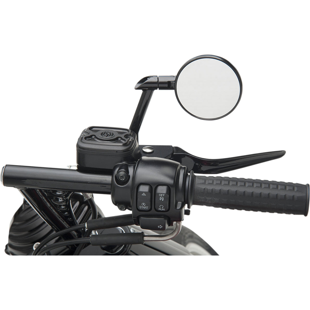 PERFORMANCE MACHINE (PM) 0640-0733 0064-2035-BM Vision Series Mirror - Side View - Round - Black/Contrast Cut - Left/Right