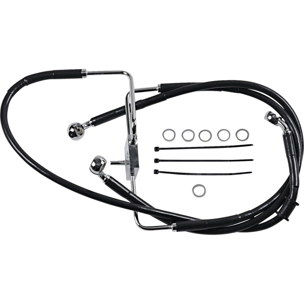 Drag Specialties Extended Length Stainless Steel Brake Line +8" Black For Harley 1200 Roadster 2016-2020
