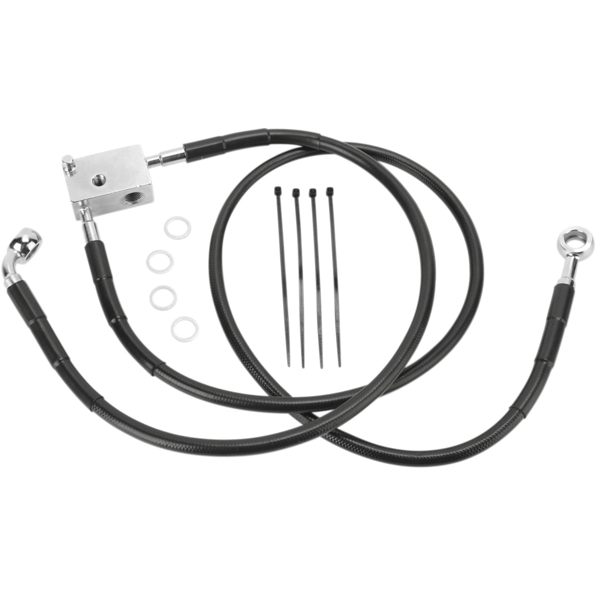 Drag Specialties Stainless Steel Brake Line Kit Rear Black For Harley Softail 2000-2003