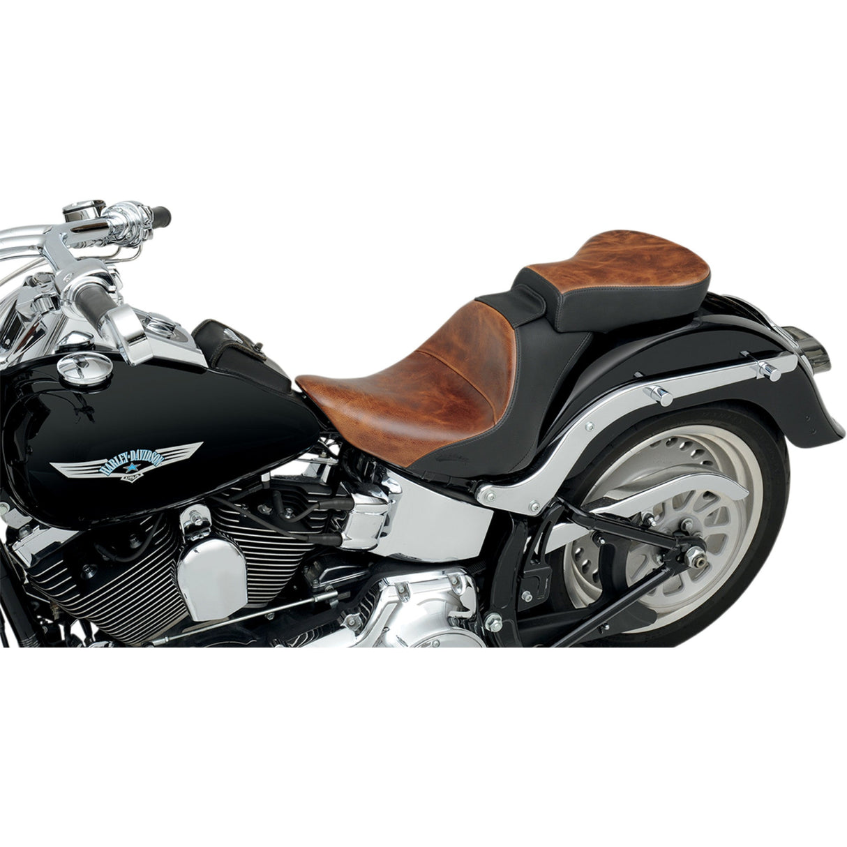 Saddlemen Pillion Pad Lariat Brown - 806-12-016B For Harley Softail 2006-2017