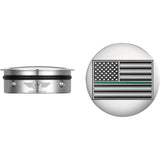 Figurati Designs Swing Arm Covers Green Line American Flag Custom Reversed - FD72-AFGL-SS For Harley Motorcycles 1980-2026