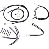 Burly Brand Complete Black Vinyl Handlebar Cable Line Kit For Ape Hangers 12" - B30-1106 For Harley Sportster 2014-2022
