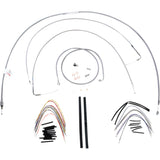 Burly Brand Complete Stainless Braided Handlebar Cable Brake Line Kit 18" Ape Hangers - B30-1057 For Harley Softail 2000-2006