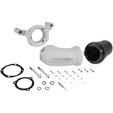 K & N Aircharger® Intake System With Cast Aluminum Intake Tube Satin Silver - 57-1137S For Harley Motorcycles 2001-2017