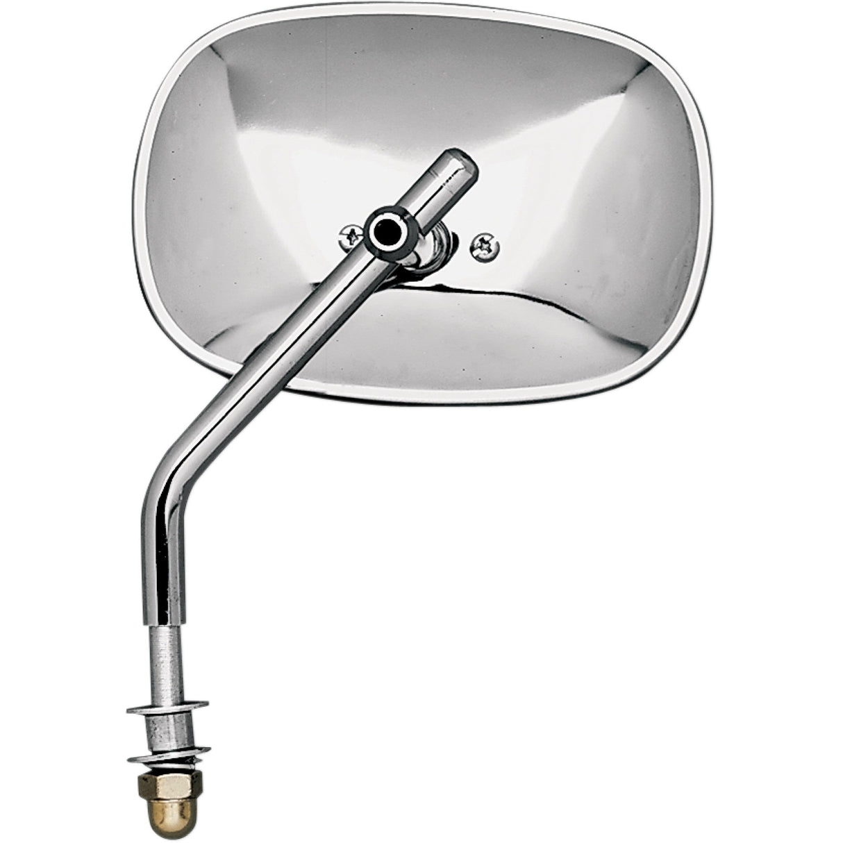 Emgo Chrome Universal Stamped Steel Mirror Side View Plain Rectangle Standard Stem Each Universal