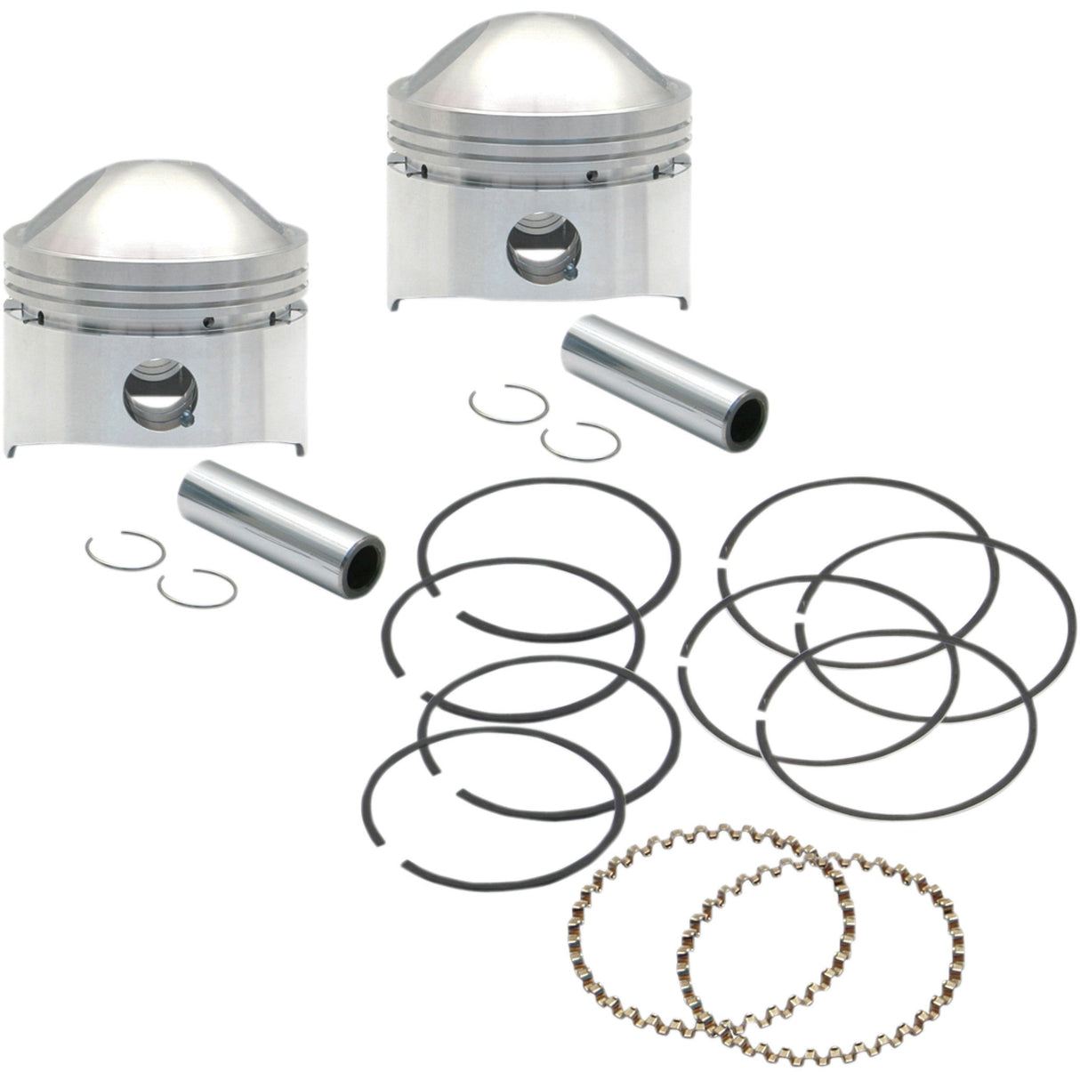S&S CYCLE 0910-1924 106-5512 Piston Kit 80" Stock Big Twin - Low Compression - 80" Stock Motor - +.010