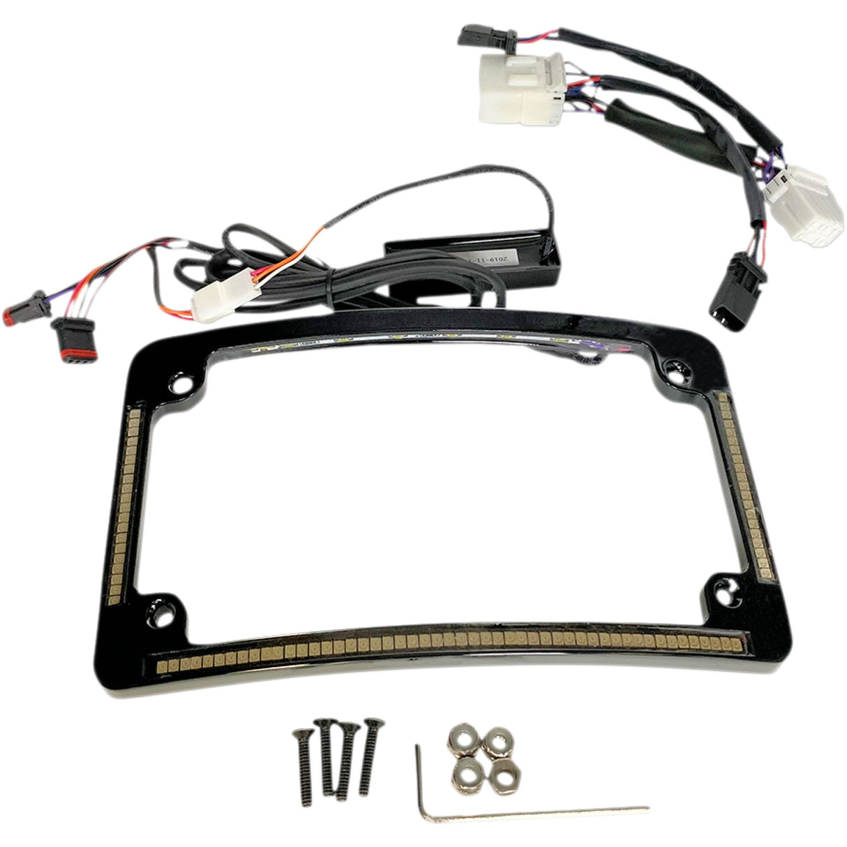 Custom Dynamics LED Radius License Plate Frame Black - TF05-HD-B For Harley Motorcycles 1993-2017