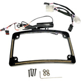 Custom Dynamics LED Radius License Plate Frame Black - TF05-HD-B For Harley Motorcycles 1993-2017