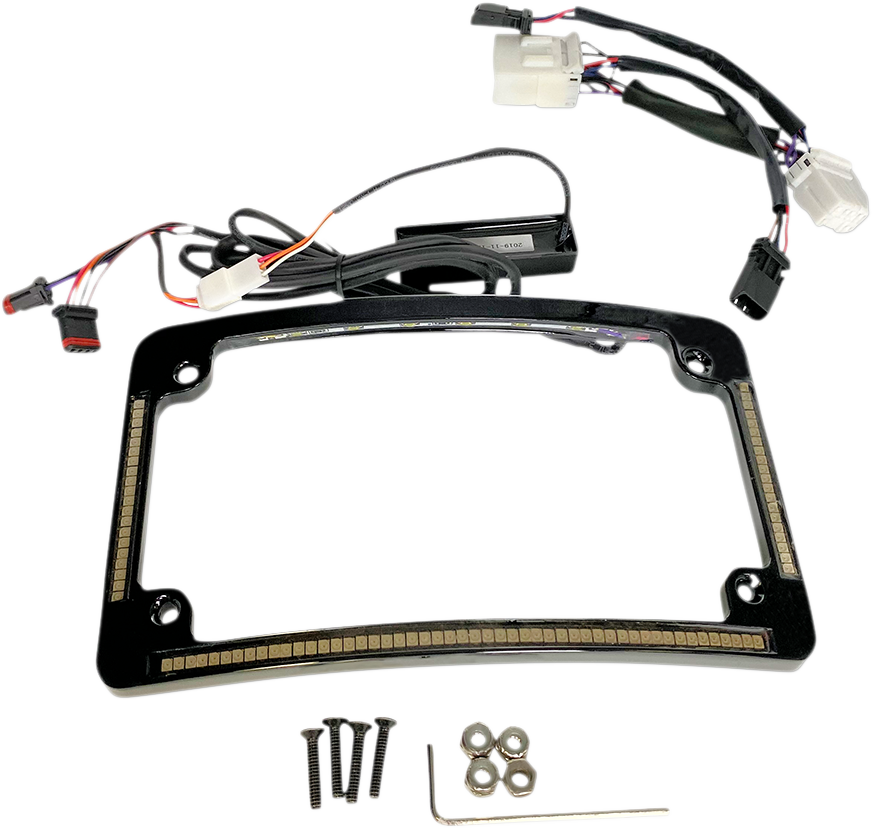 Plug & Play Run/Brake/Turn LED Radius License Plate Frame