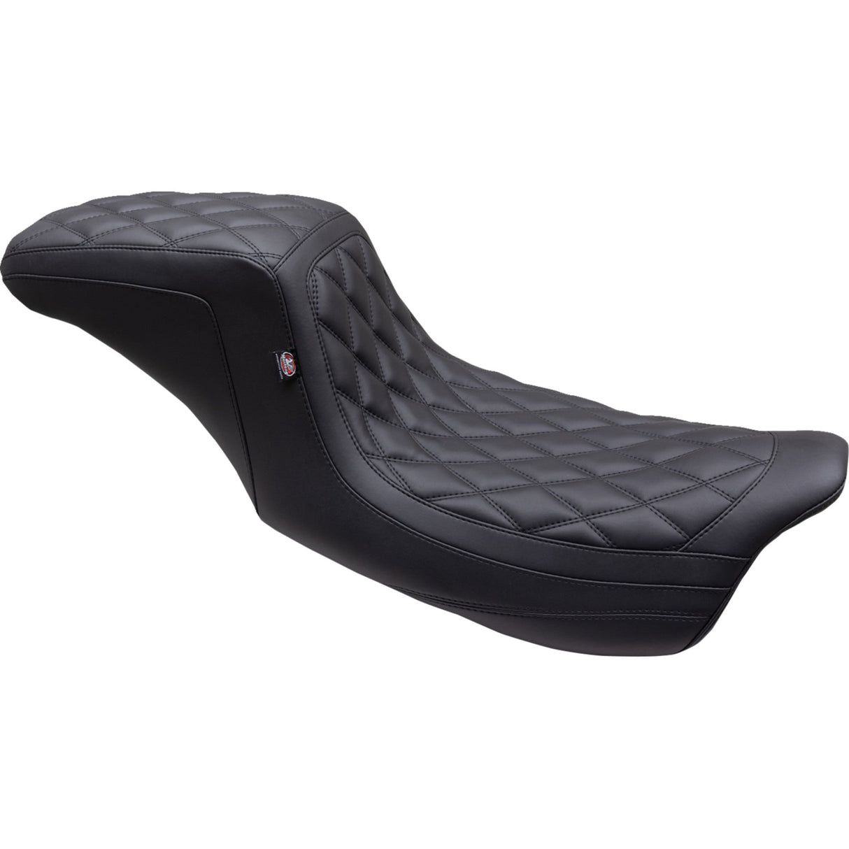 Mustang Double Diamond Squareback Seat Black Stitch - 75299 For Harley Touring 2008-2025