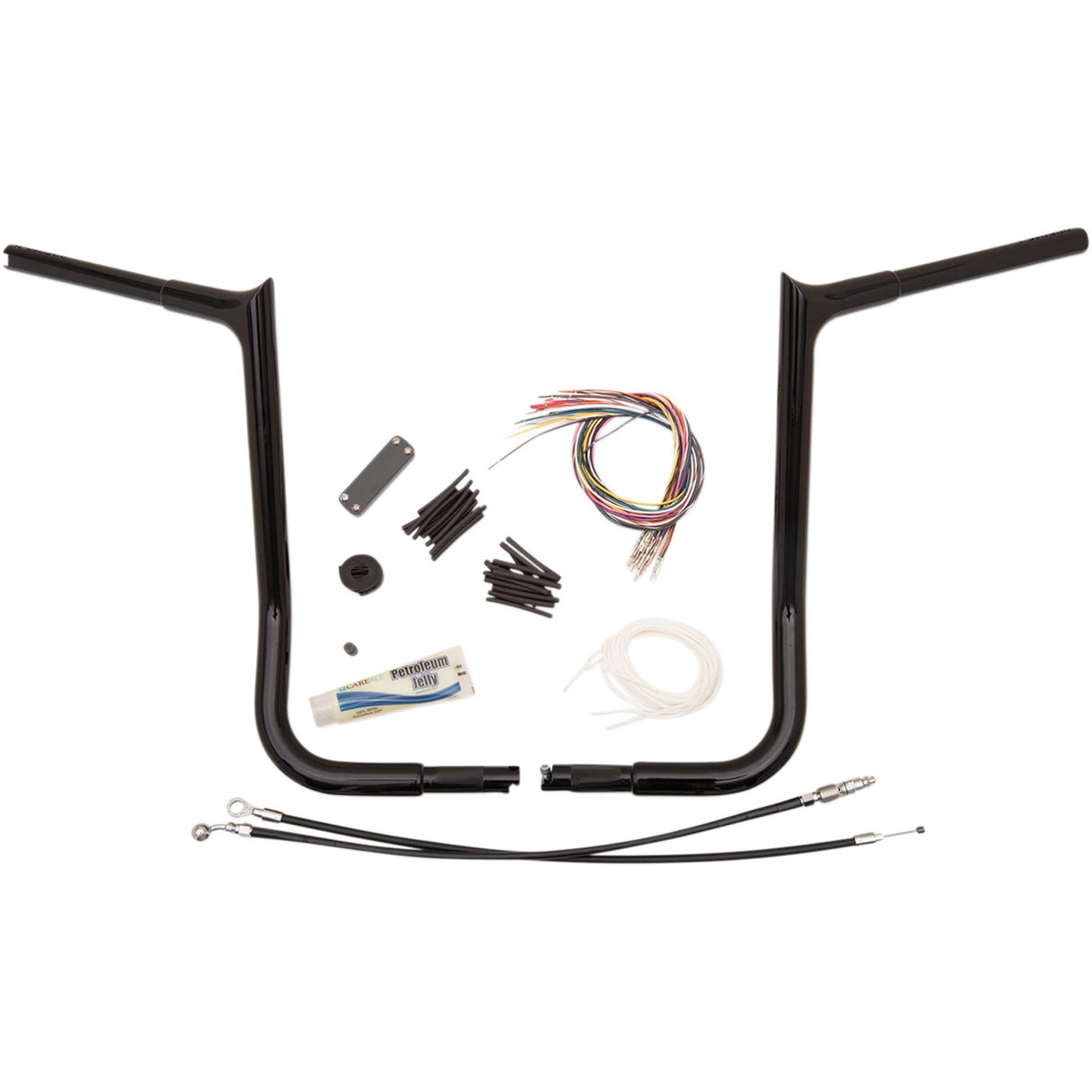 FAT Baggers INC. 1-1/4" EZ Install Pointed Top Handlebar Kit 16" Black - 909116-B For Harley Touring 2008-2013