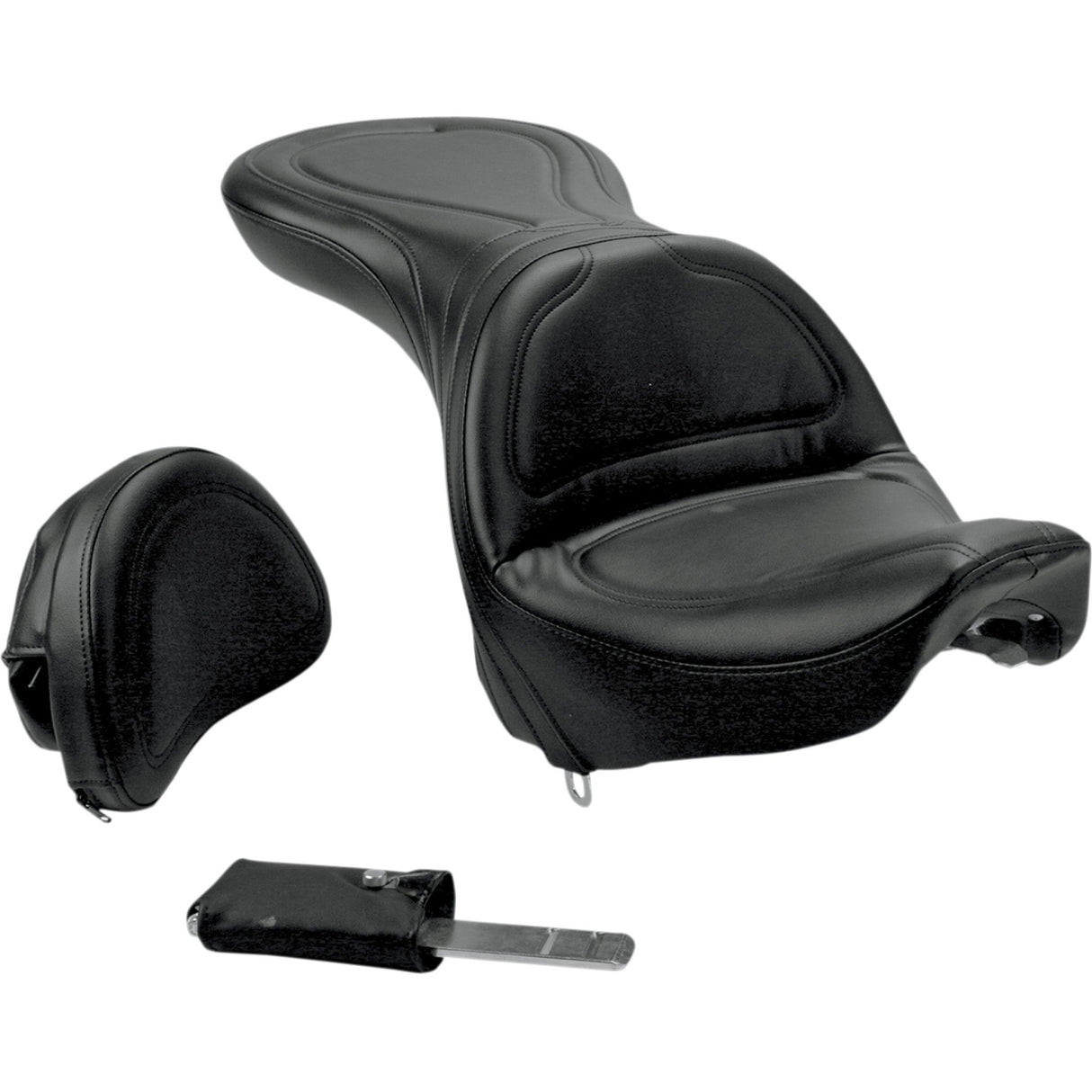 Saddlemen Explorer™ Seat Explorer™ With Backrest Stitched Black - 8252JS For Harley Softail Deuce 2000-2007