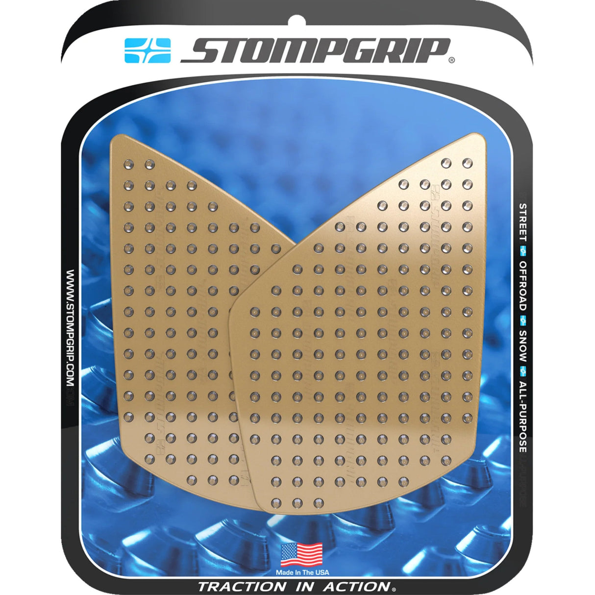 STOMPGRIP 4320-2878 55-10-0199C Volcano Profile Traction Pad Tank Grips Traction Pad Tank Grips - Volcano - Clear - Street Triple 765