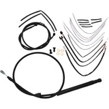 Burly Brand Complete Black Vinyl Handlebar Cable Line Kit For Ape Hangers 14" FX - B30-1260 For Harley Softail 2018-2024
