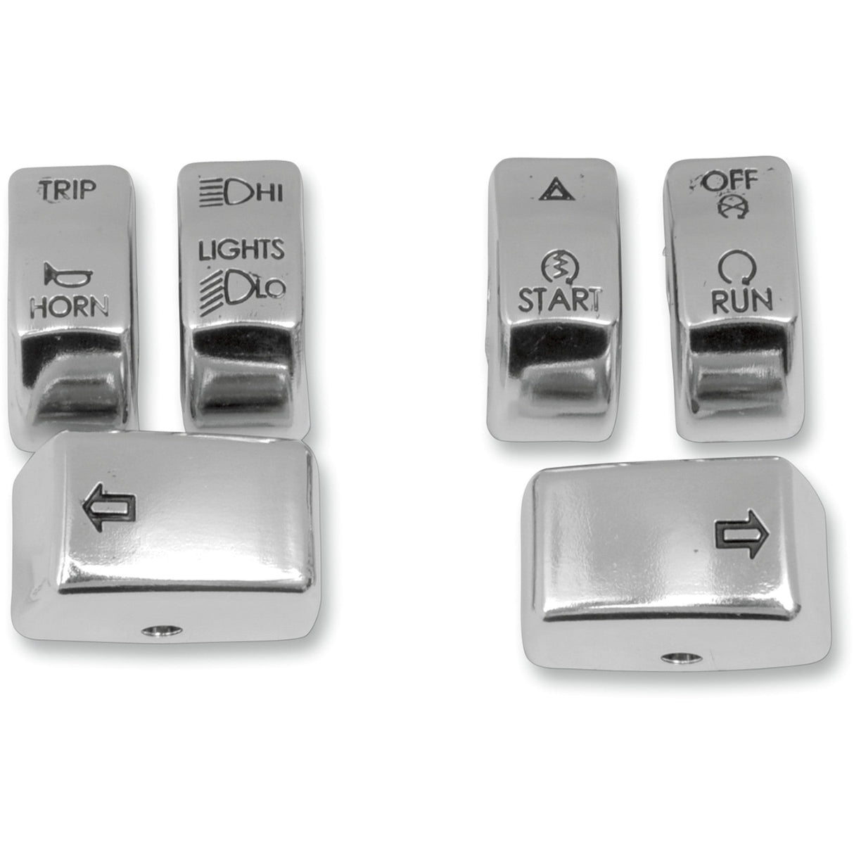 DRAG SPECIALTIES 0616-0152 Switch Cap Kit Switch Caps - Chrome