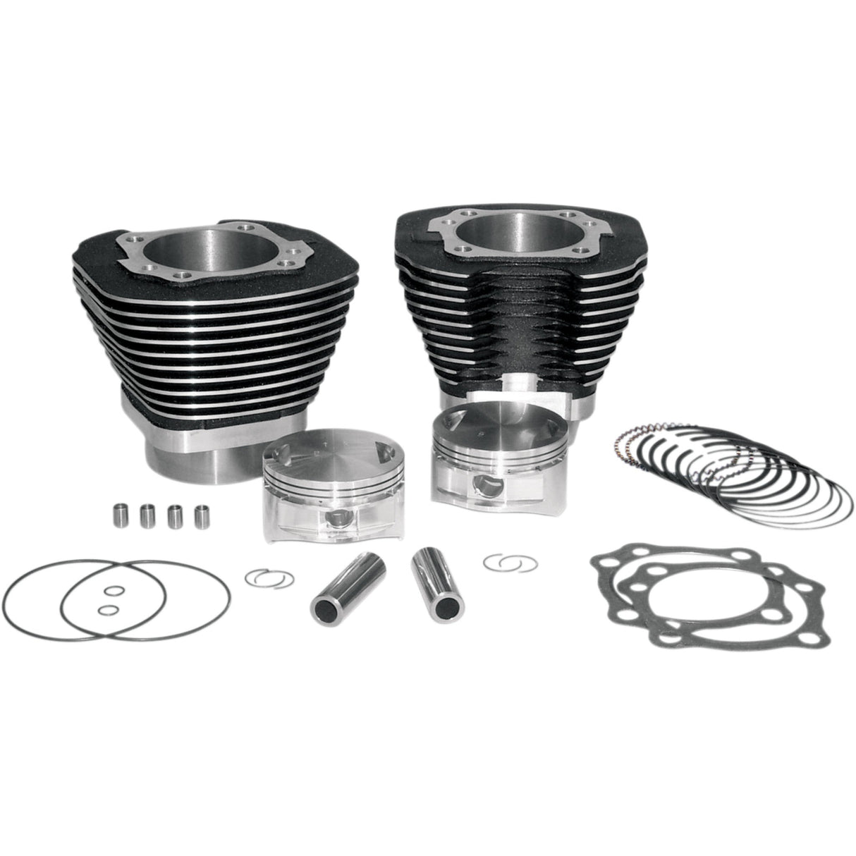 S&S Cycle Big Bore Cylinder Kit Wrinkle Black Twin Cam - 910-0205 For Harley Motorcycles 1999-2006